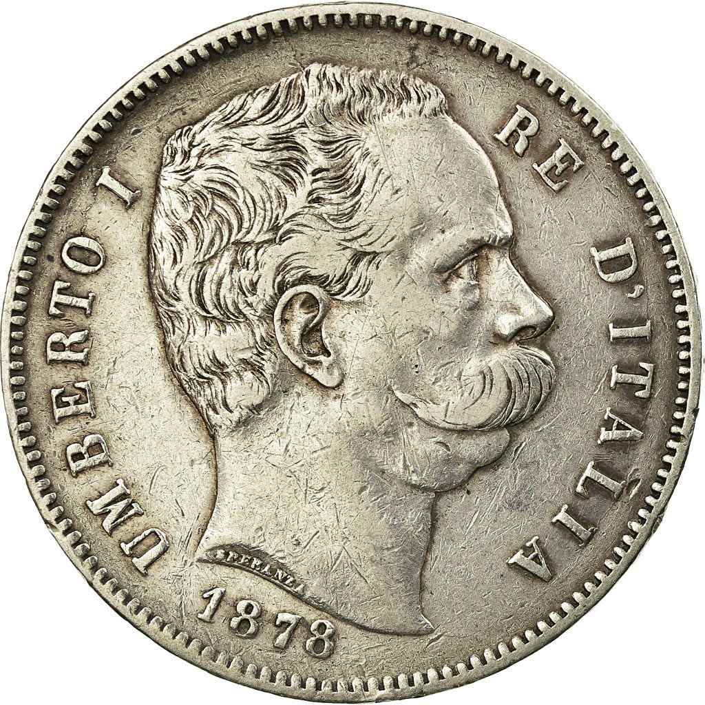 Coin, Italy, Umberto I, 5 Lire, 1878, Rome, EF(40-45), Silver, KM:20