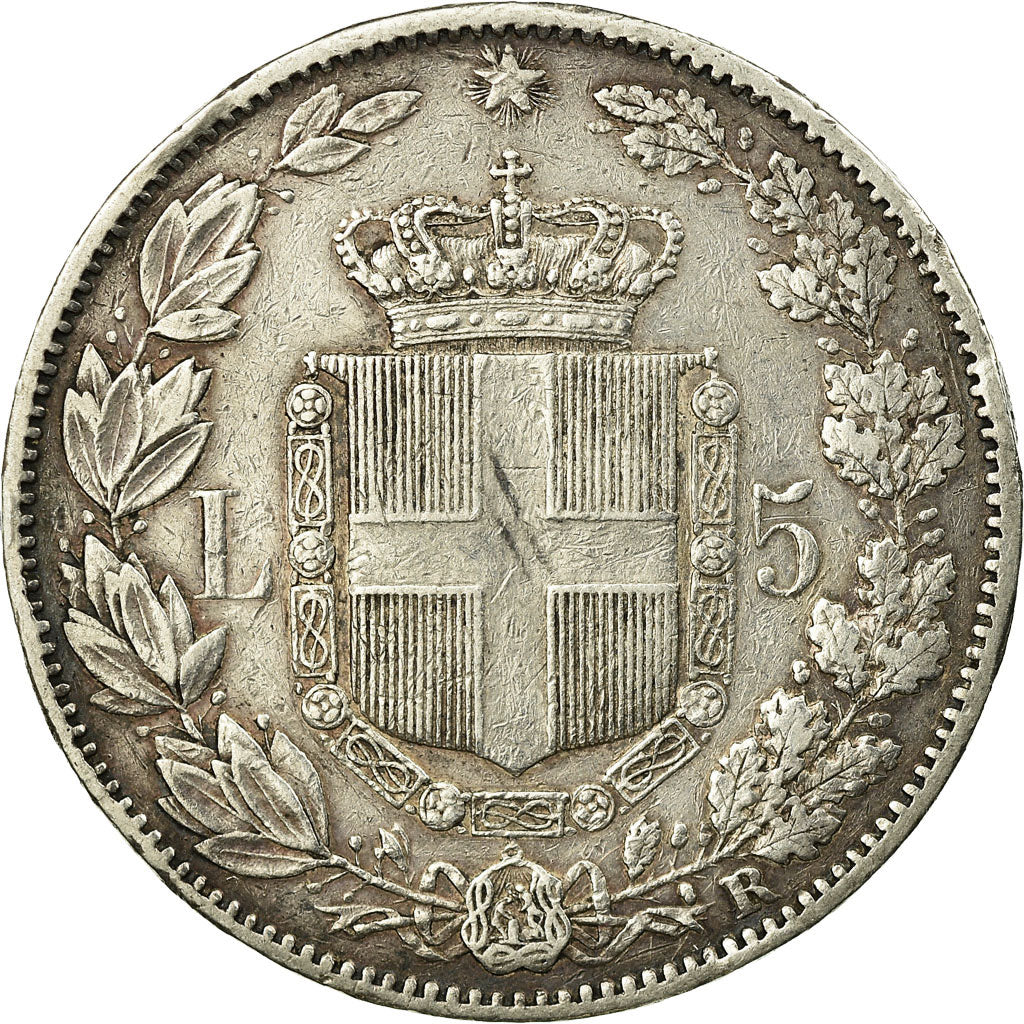 Coin, Italy, Umberto I, 5 Lire, 1878, Rome, EF(40-45), Silver, KM:20