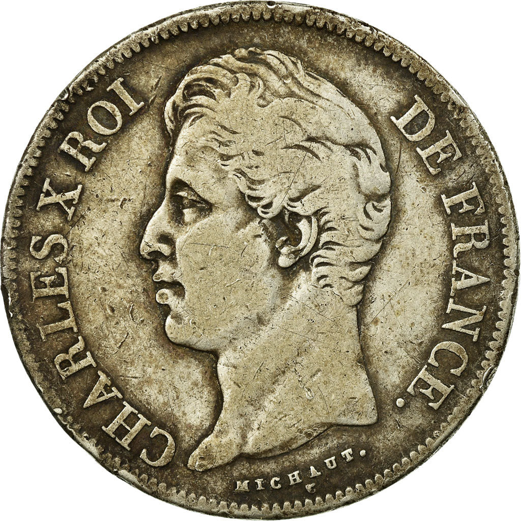 Münze, Frankreich, Charles X, 5 Francs, 1828, Lille, S, Silber, KM:728.13