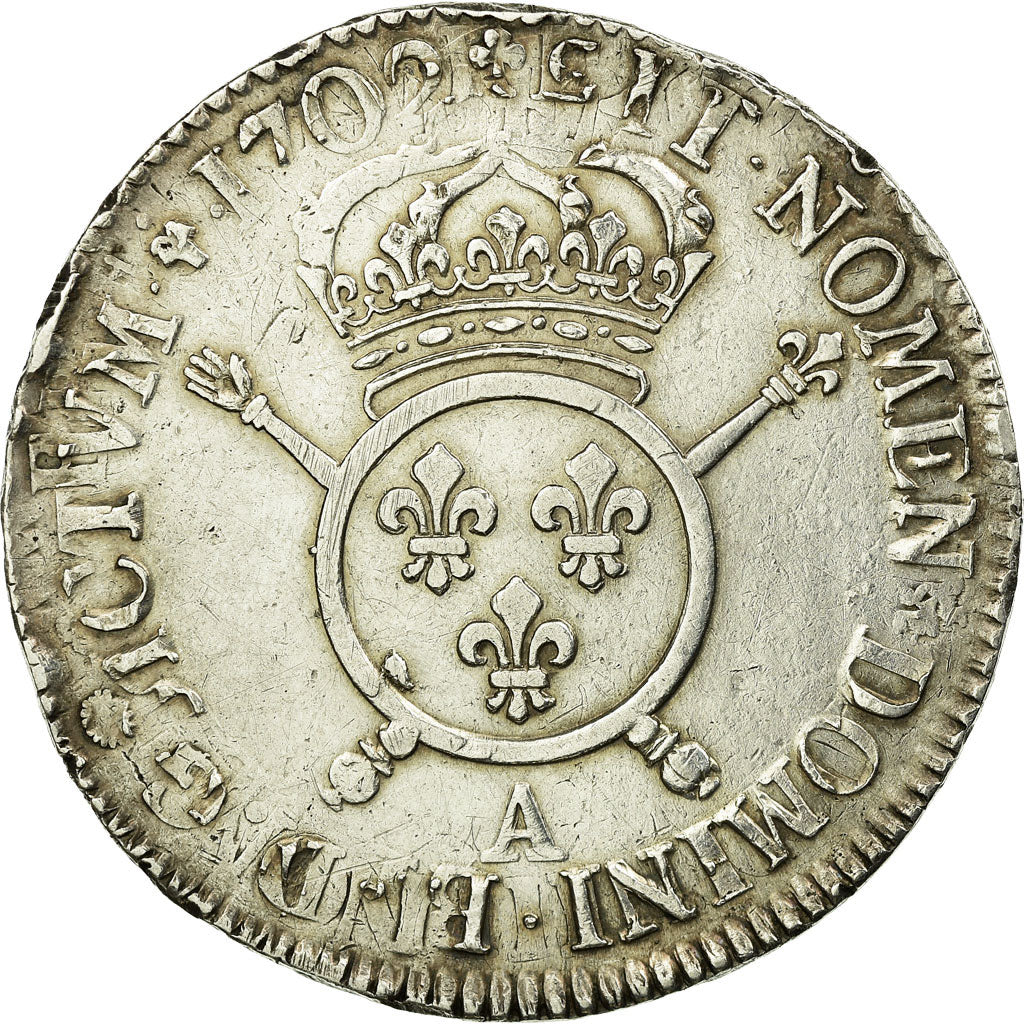 Munten, Frankrijk, Louis XIV, Écu aux insignes, Ecu, 1702, Paris, ZF, Zilver