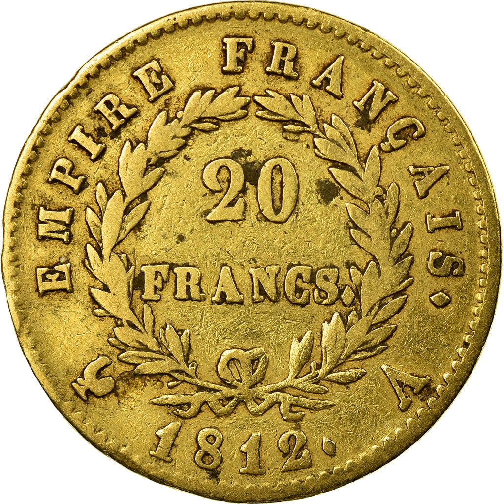 Münze, Frankreich, Napoléon I, 20 Francs, 1812, Paris, S+, Gold, KM:695.1
