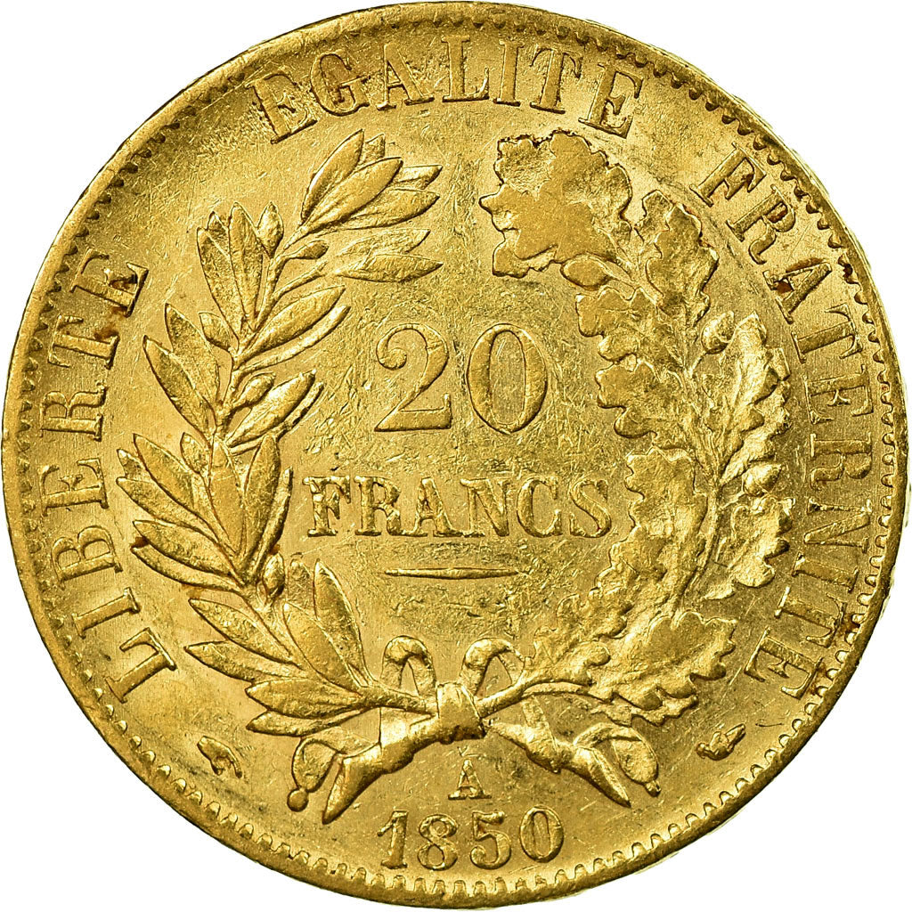 Coin, France, Cérès, 20 Francs, 1850, Paris, EF(40-45), Gold, KM:762
