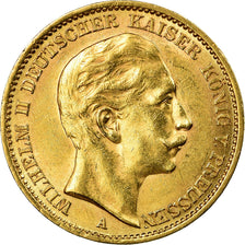 Munten, Duitse staten, PRUSSIA, Wilhelm II, 20 Mark, 1910, Berlin, ZF+, Goud