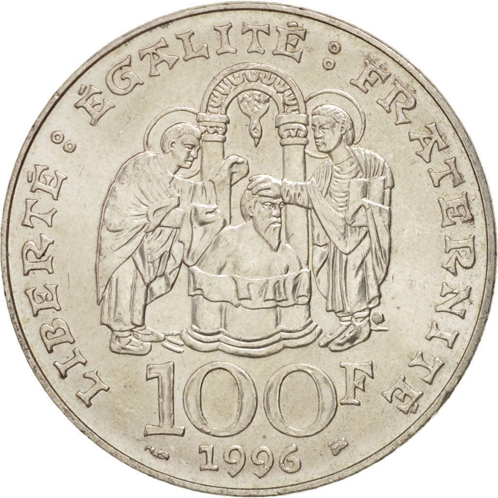 France, Clovis, 100 Francs, 1996, Silver, KM:1180, Gadoury:953