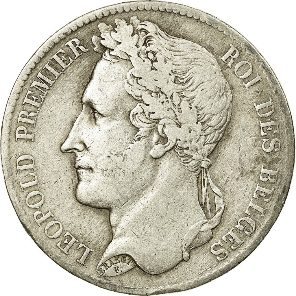 Coin, Belgium, Leopold I, 5 Francs, 5 Frank, 1833, EF(40-45), Silver, KM:3.1