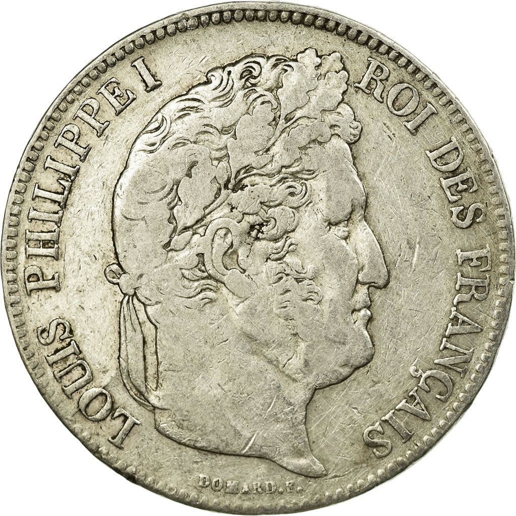 Coin, France, Louis-Philippe, 5 Francs, 1835, Lyon, VF(30-35), Silver, KM:749.4