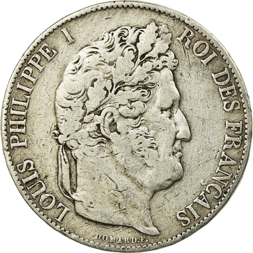 Moeda, França, Louis-Philippe, 5 Francs, 1846, Bordeaux, VF(30-35), Prata