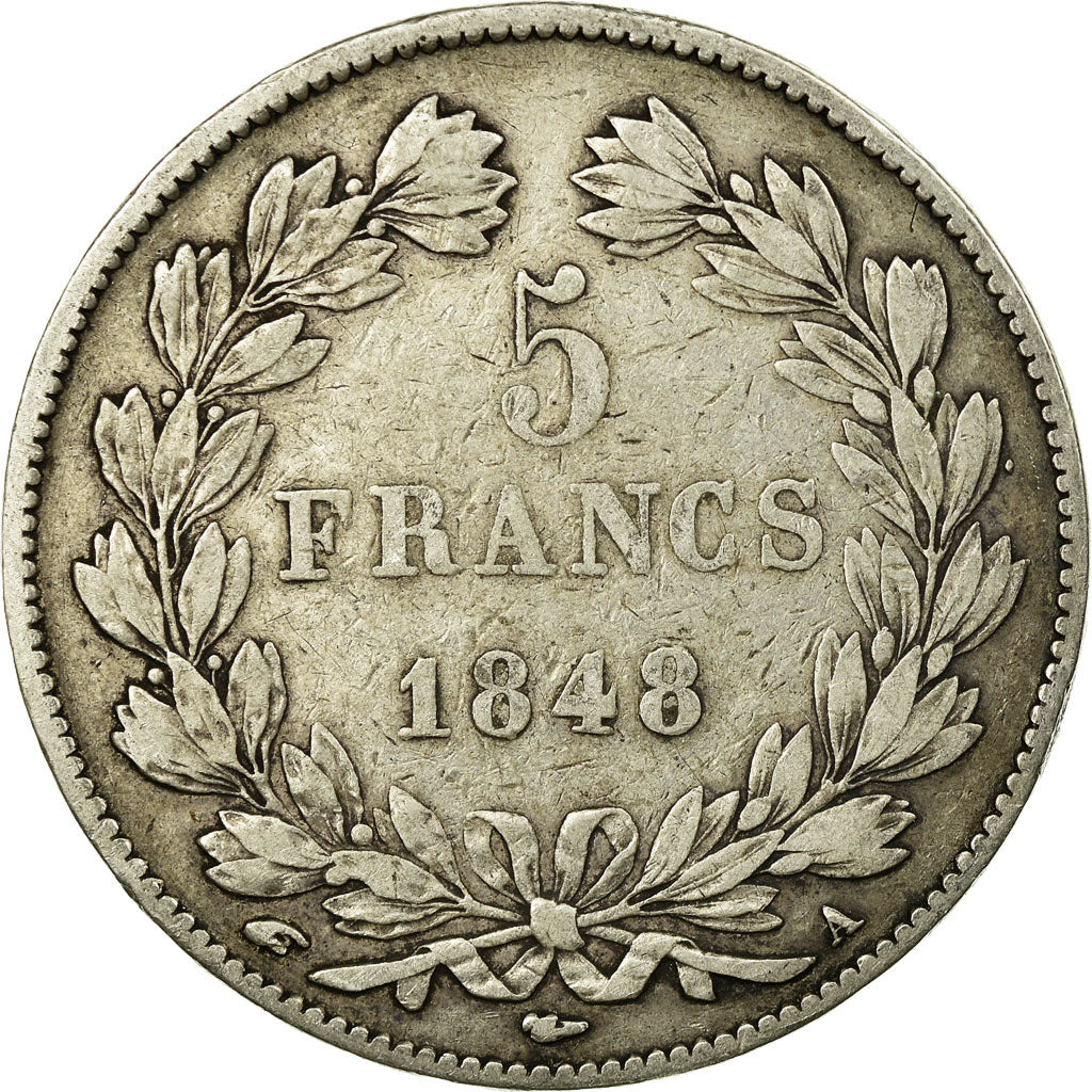 Coin, France, Louis-Philippe, 5 Francs, 1848, Paris, VF(30-35), Silver