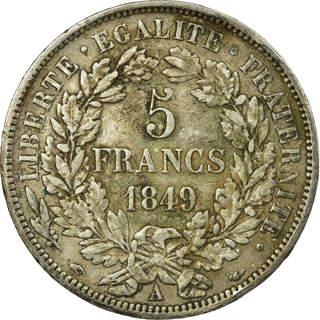Münze, Frankreich, Cérès, 5 Francs, 1849, Paris, SS, Silber, KM:761.1