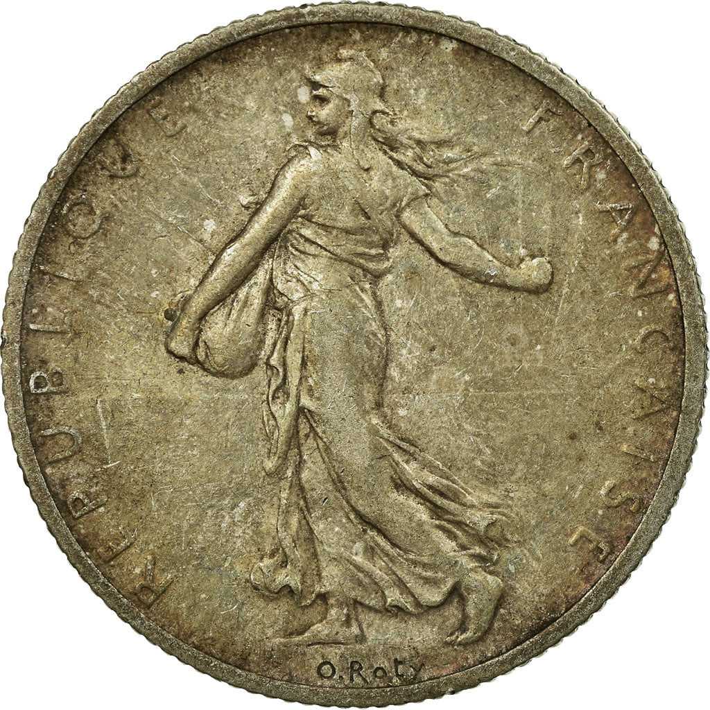 Moneda, Francia, Semeuse, 2 Francs, 1900, Paris, BC+, Plata, KM:845.1