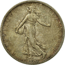 Moneda, Francia, Semeuse, 2 Francs, 1900, Paris, BC+, Plata, KM:845.1