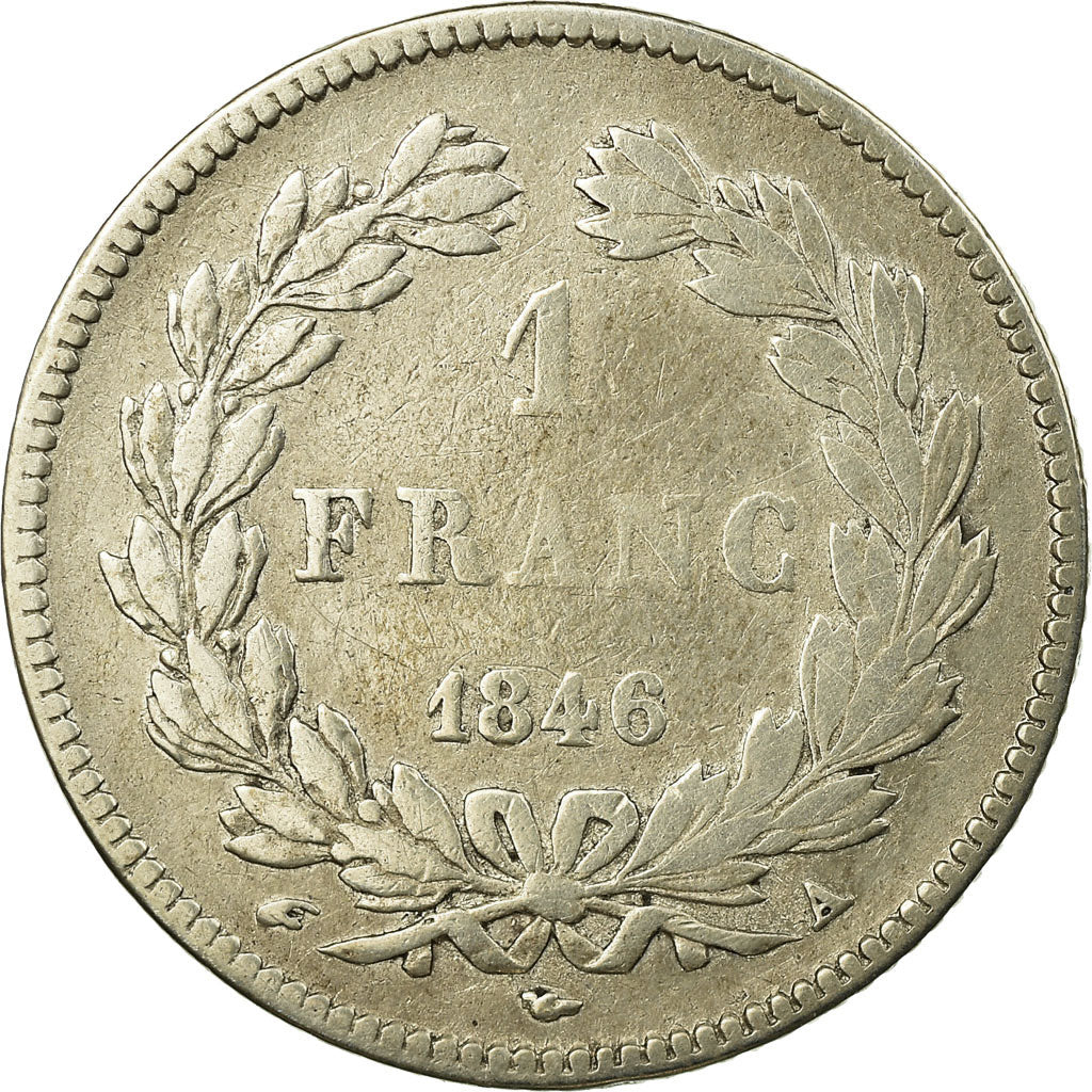 Coin, France, Louis-Philippe, Franc, 1846, Rouen, VF(20-25), Silver, KM:748.2
