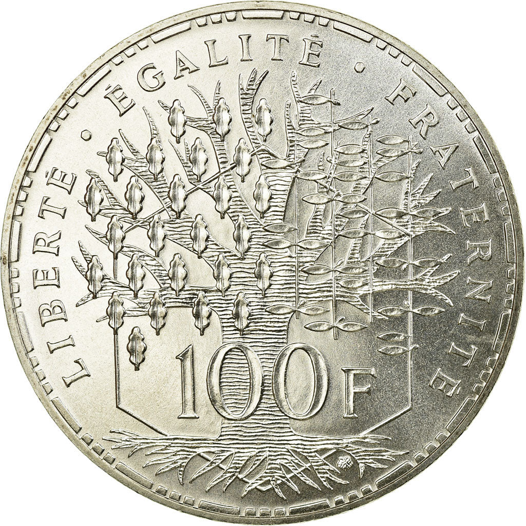 Moneta, Francia, Panthéon, 100 Francs, 1986, Paris, FDC, Argento, KM:951.1