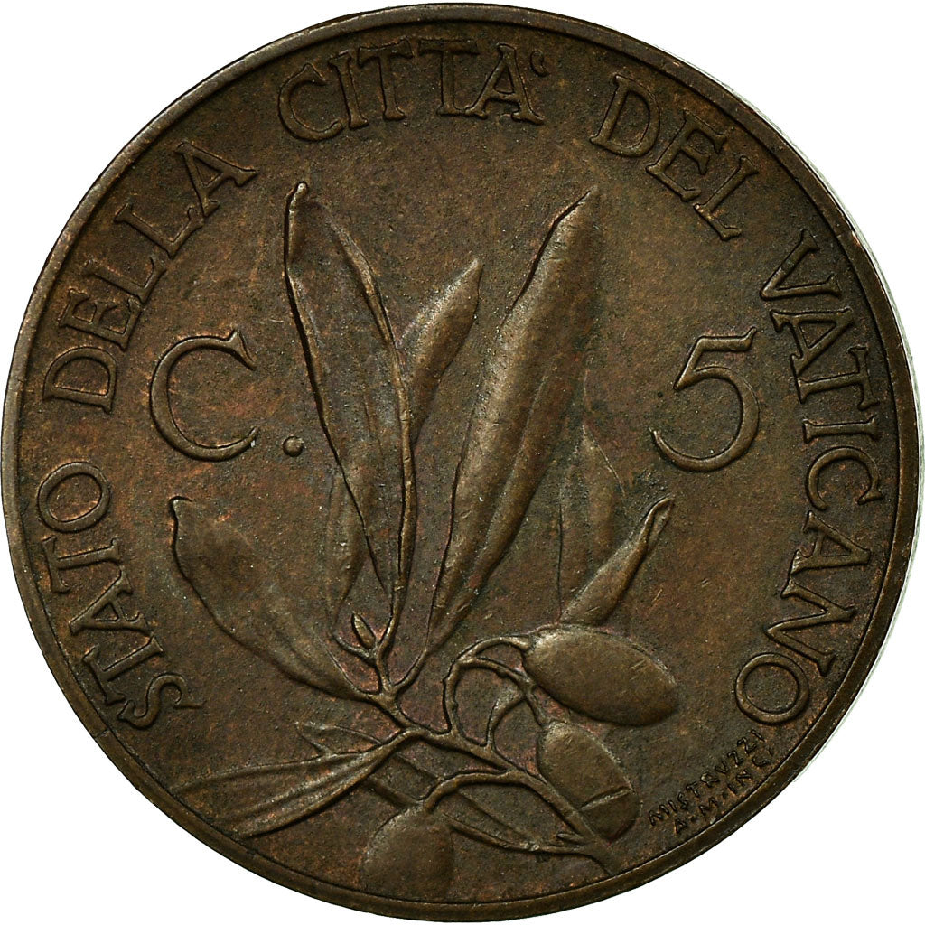 Münze, Vatikanstadt, Pius XI, 5 Centesimi, 1932, Rome, SS+, Bronze, KM:1