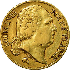 Munten, Frankrijk, Louis XVIII, 20 Francs, 1824, Paris, ZF, Goud, KM 712.1
