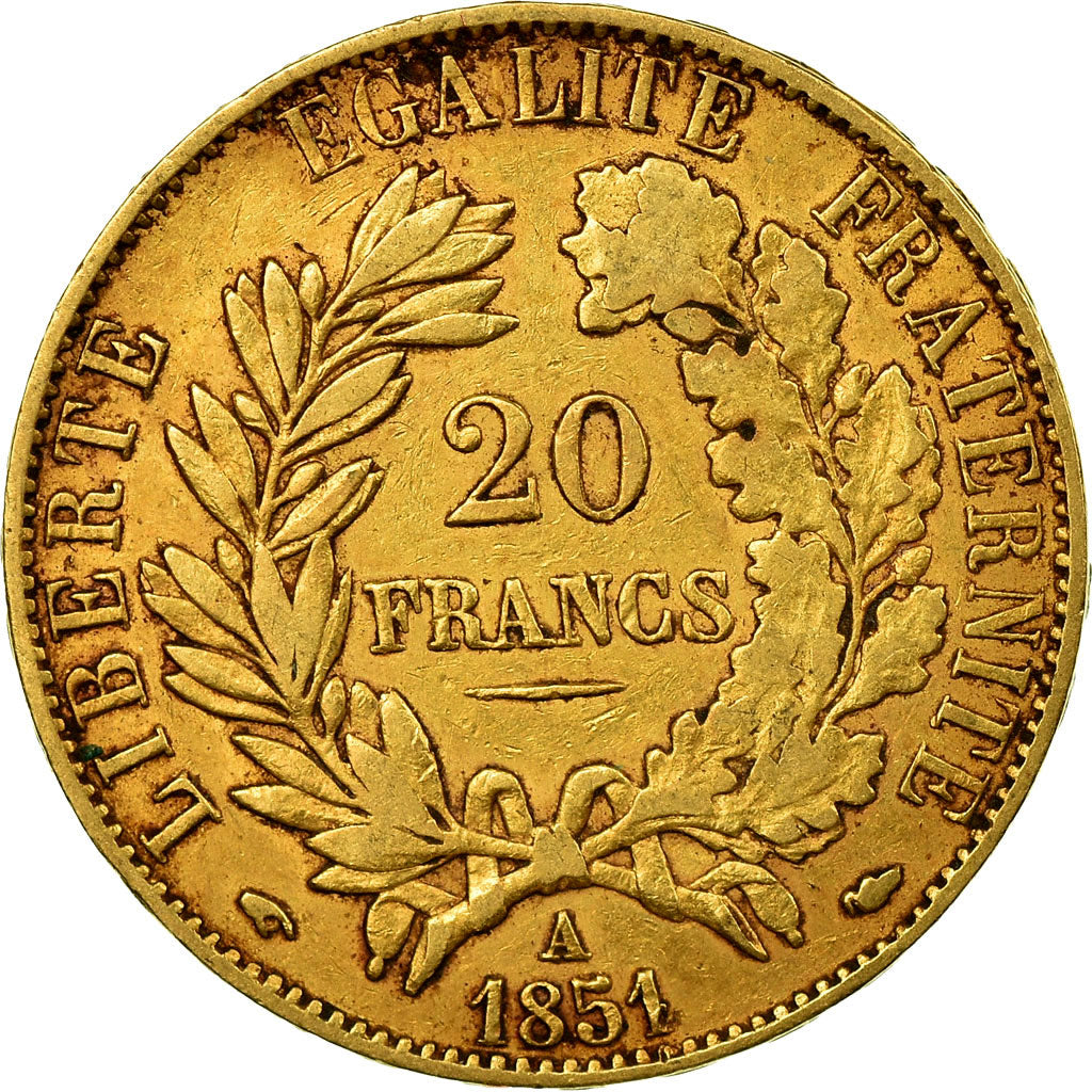 Coin, France, Cérès, 20 Francs, 1851, Paris, EF(40-45), Gold, KM:762