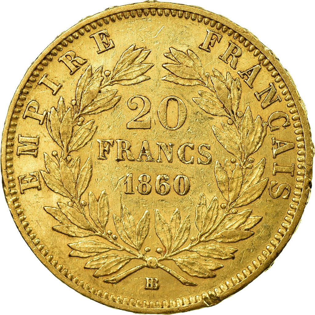 Moneda, Francia, Napoleon III, Napoléon III, 20 Francs, 1860/50, Strasbourg