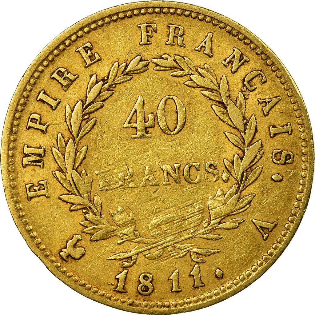 Coin, France, Napoléon I, 40 Francs, 1811, Paris, EF(40-45), Gold, KM:696.1