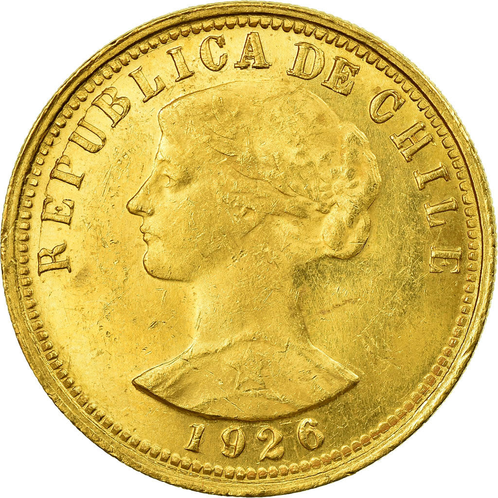 Münze, Chile, 10 Condores, 100 Pesos, 1926, Santiago, SS, Gold, KM:170