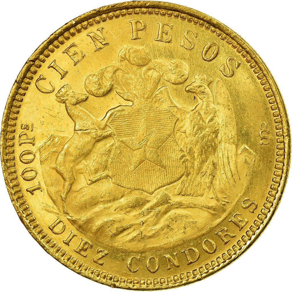 Münze, Chile, 10 Condores, 100 Pesos, 1926, Santiago, SS, Gold, KM:170