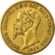 Moeda, ESTADOS ITALIANOS, SARDINIA, Vittorio Emanuele II, 20 Lire, 1851, Torino