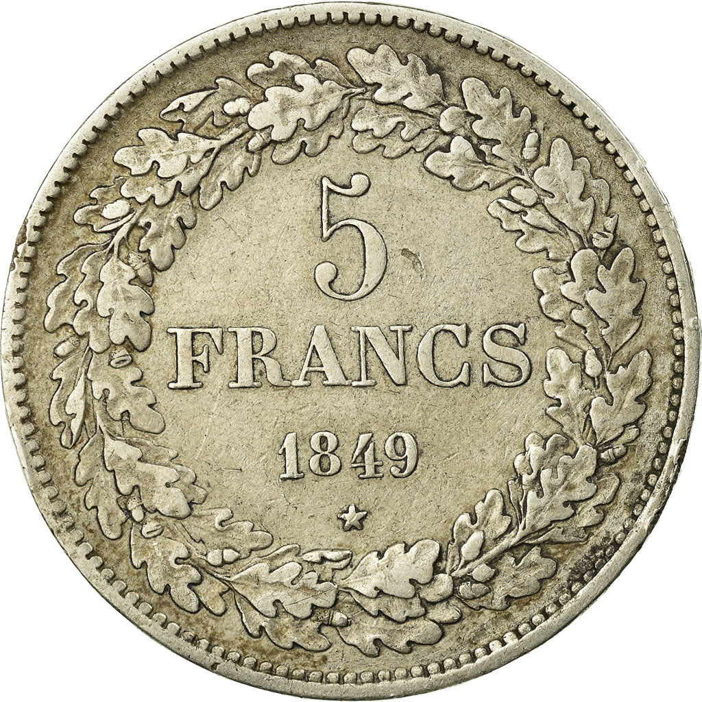 Coin, Belgium, Leopold I, 5 Francs, 5 Frank, 1849, EF(40-45), Silver, KM:3.2
