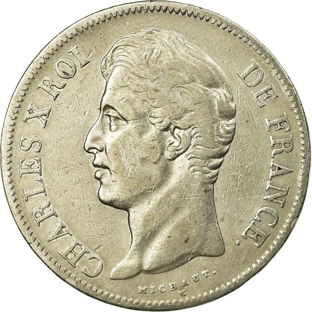Coin, France, Charles X, 5 Francs, 1830, Paris, VF(30-35), Silver, KM:728.1