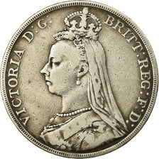 Coin, Great Britain, Victoria, Crown, 1892, VF(20-25), Silver, KM:765