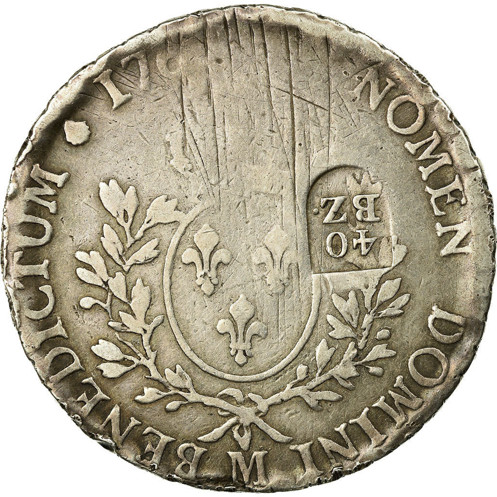 Coin, SWISS CANTONS, BERN, Louis XV, 40 Batzen, 1768, Bern, VF(20-25), Silver