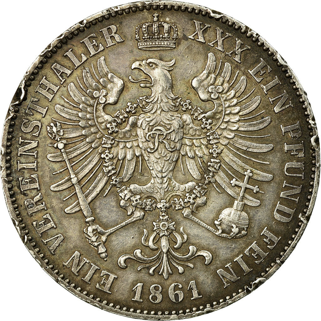 Coin, German States, PRUSSIA, Wilhelm I, Thaler, 1861, Berlin, EF(40-45)