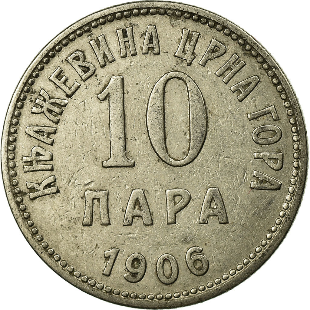 Coin, Montenegro, Nicholas I, 10 Para, 1906, EF(40-45), Nickel, KM:3