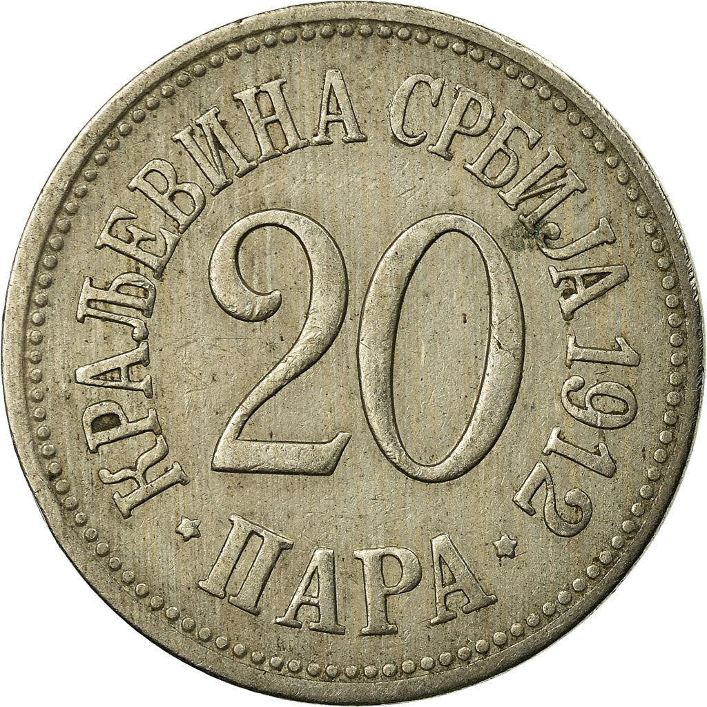Coin, Serbia, Milan I, 20 Para, 1912, EF(40-45), Copper-nickel, KM:20