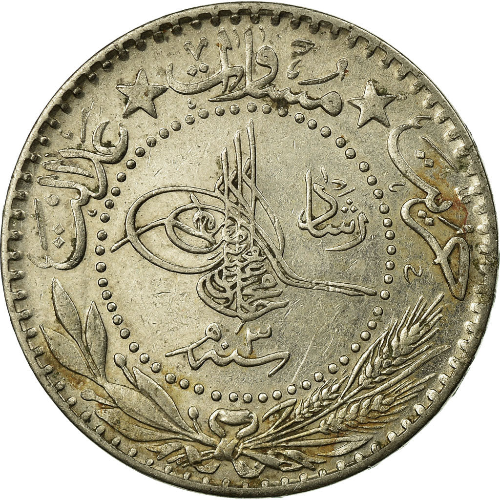 Coin, Turkey, Muhammad V, 20 Para, 1911, Qustantiniyah, AU(50-53), Nickel