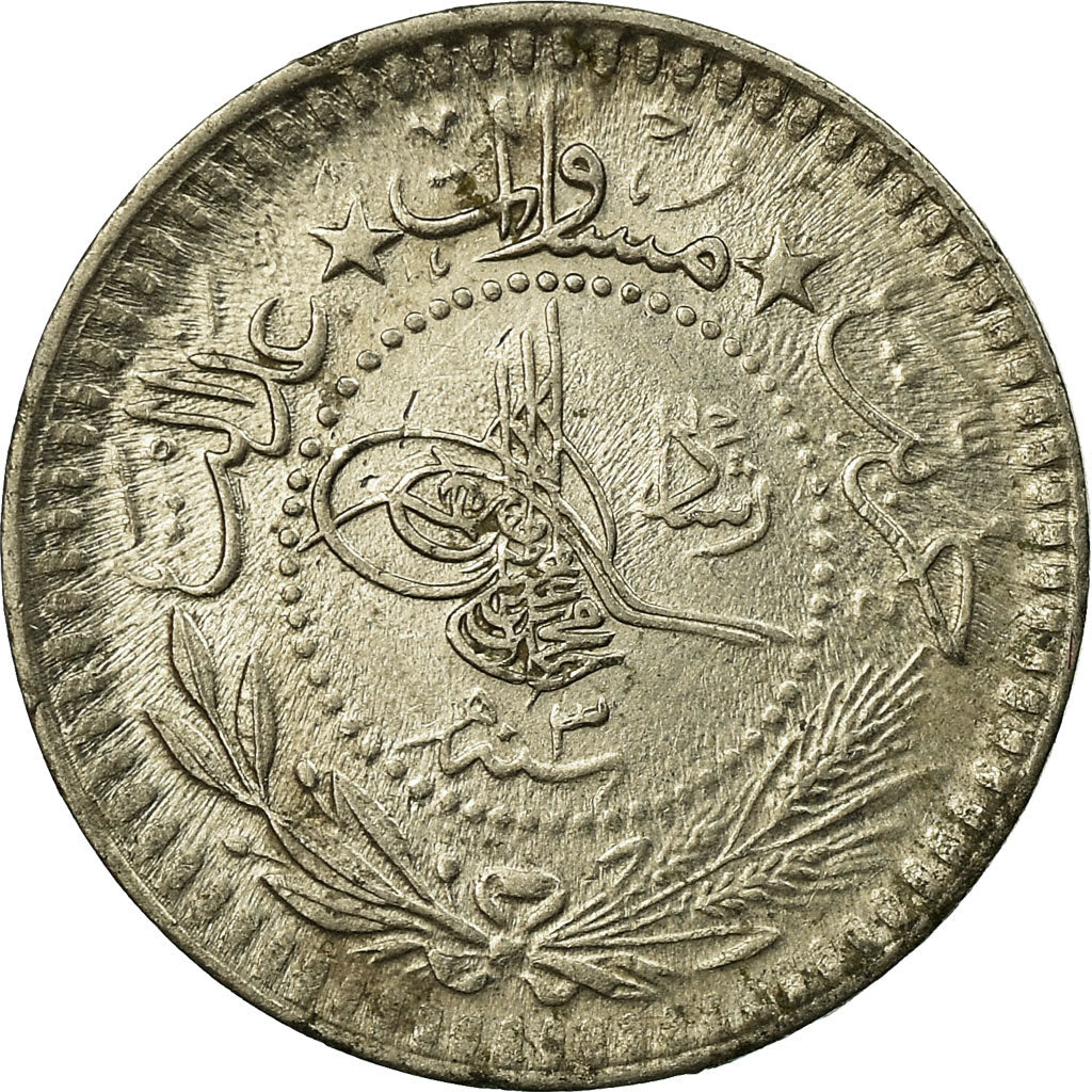 Coin, Turkey, Muhammad V, 5 Para, 1911, Qustantiniyah, AU(50-53), Nickel, KM:759
