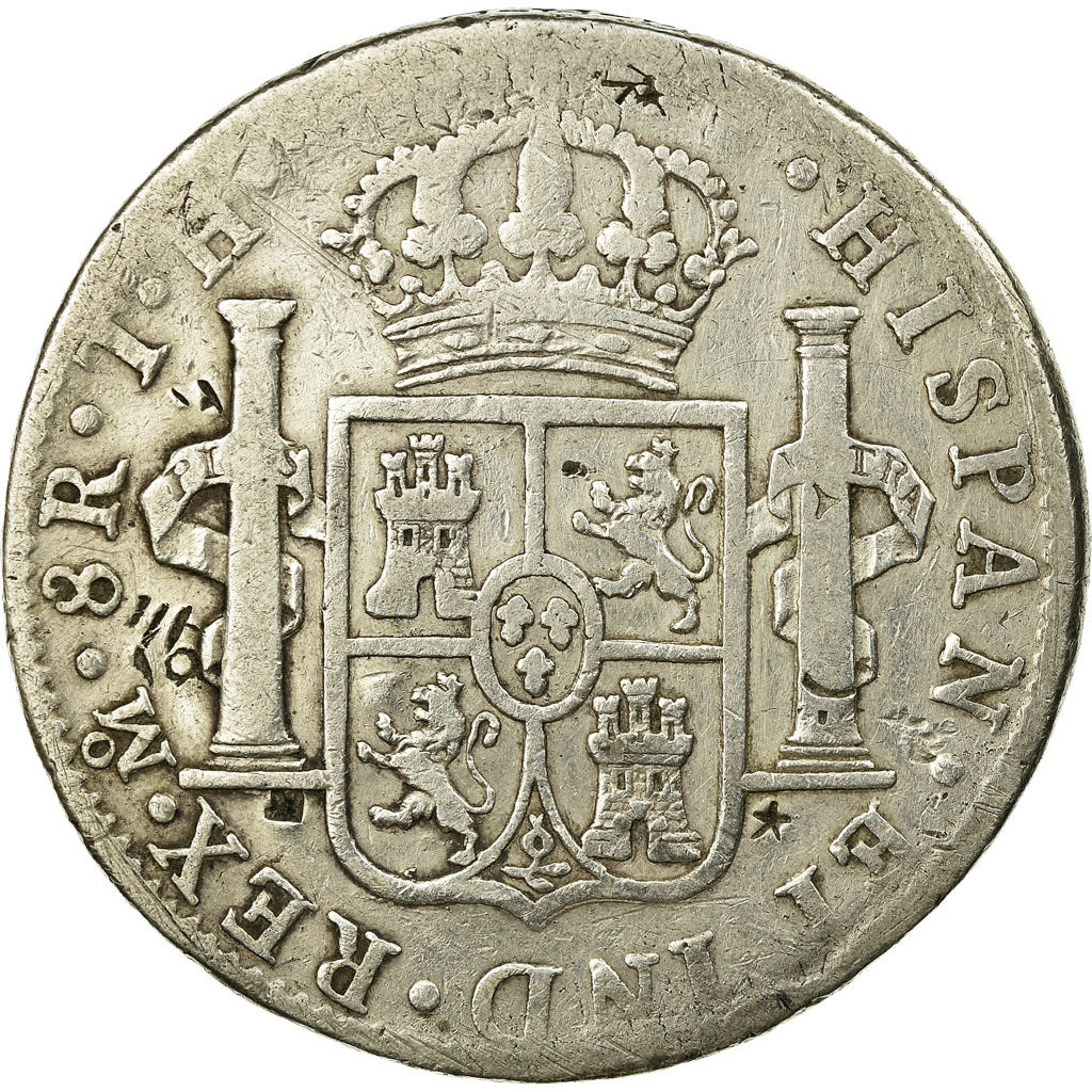 Coin, Mexico, Charles IV, 8 Reales, 1805, Mexico City, Chinese chopmarks