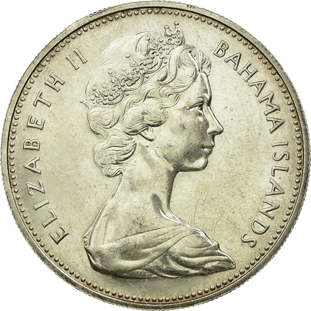 Coin, Bahamas, Elizabeth II, 2 Dollars, 1969, AU(50-53), Silver, KM:9