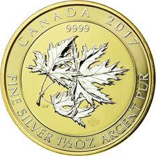 Monnaie, Canada, Elizabeth II, Maple Leaf, 8 Dollars 1,5 Oz, 2017, FDC, Argent