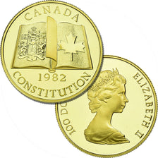 Moneda, Canadá, Elizabeth II, Constitution, 100 Dollars, 1982, Royal Canadian