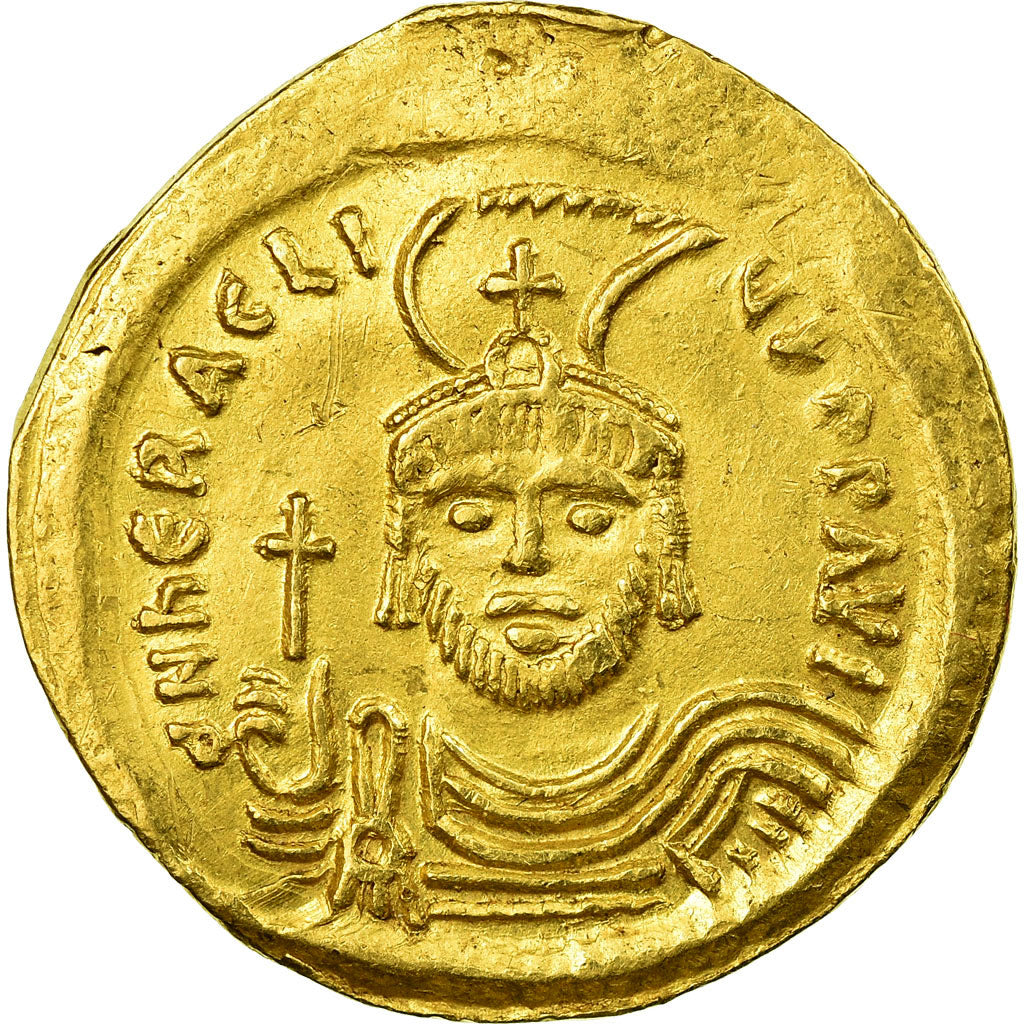 Coin, Heraclius, Solidus, 610-613, Constantinople, AU(55-58), Gold, Sear:731