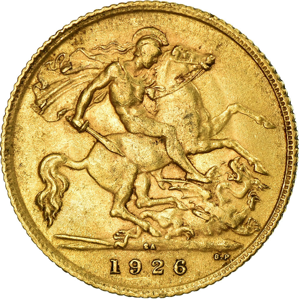 Moneda, Sudáfrica, George V, 1/2 Sovereign, 1926, Pretoria, MBC, Oro, KM:20