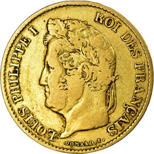 Coin, France, Louis-Philippe, 40 Francs, 1834, Paris, VF(30-35), Gold, KM:747.1