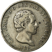 Munten, Italiaanse staten, SARDINIA, Carlo Felice, 5 Lire, 1829, Torino, FR+