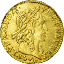 Münze, Frankreich, Louis XIII, 1/2 Louis d'or, 1643, Paris, S, Gold, KM:125