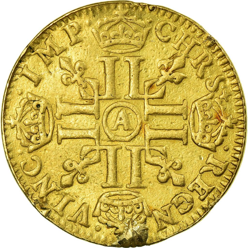 Münze, Frankreich, Louis XIII, 1/2 Louis d'or, 1643, Paris, S, Gold, KM:125