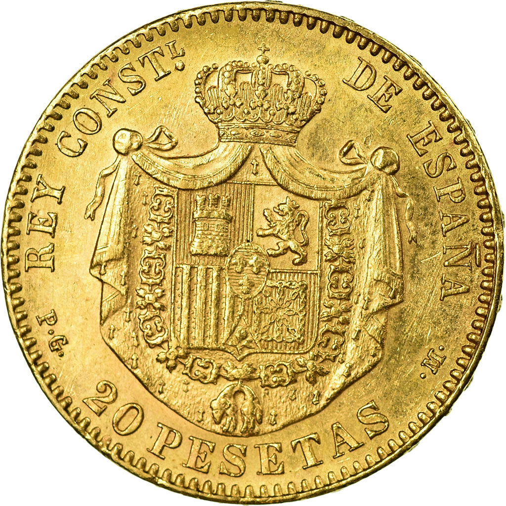 Moneda, España, Alfonso XIII, 20 Pesetas, 1892, Madrid, EBC, Oro, KM:701