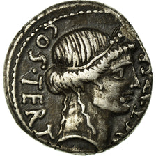 Moeda, Julius Caesar, Denarius, 46 BC, Utica, EF(40-45), Prata, Crawford:467/1b