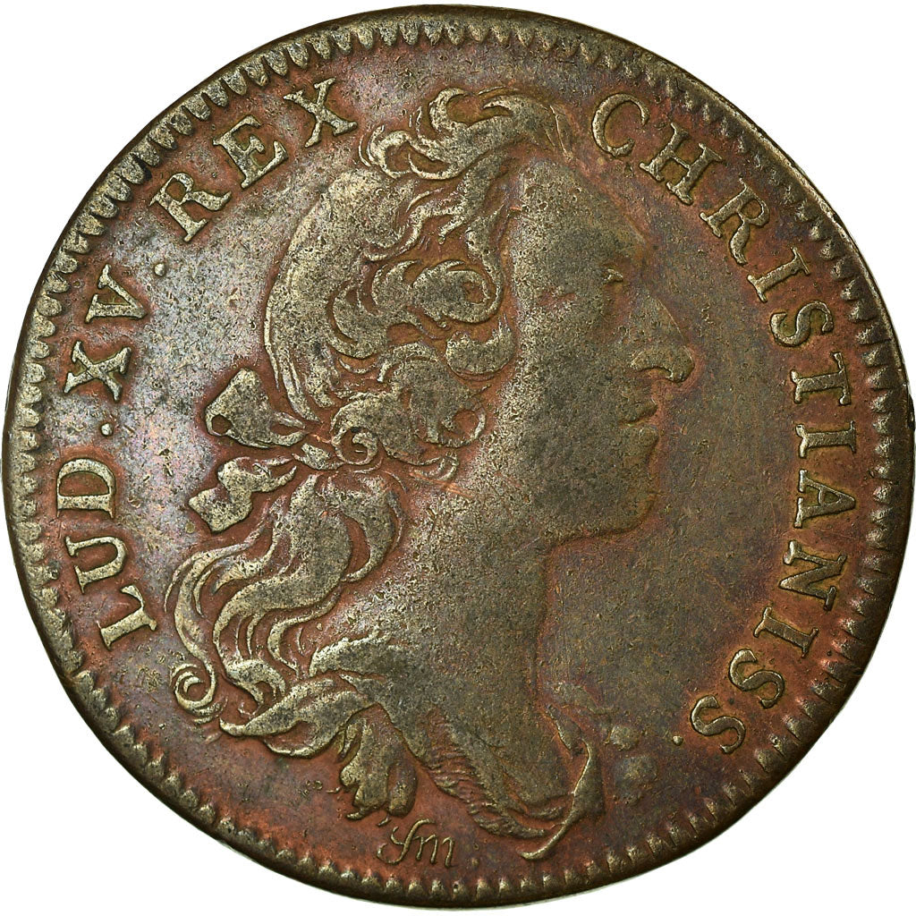 França, Jeton, Colonies françaises de l'Amérique, Luís XV, 1755, EF(40-45)