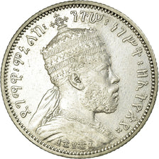 Coin, Ethiopia, Menelik II, 1/4 Birr, EE 1887 (1894), Paris, EF(40-45), Silver