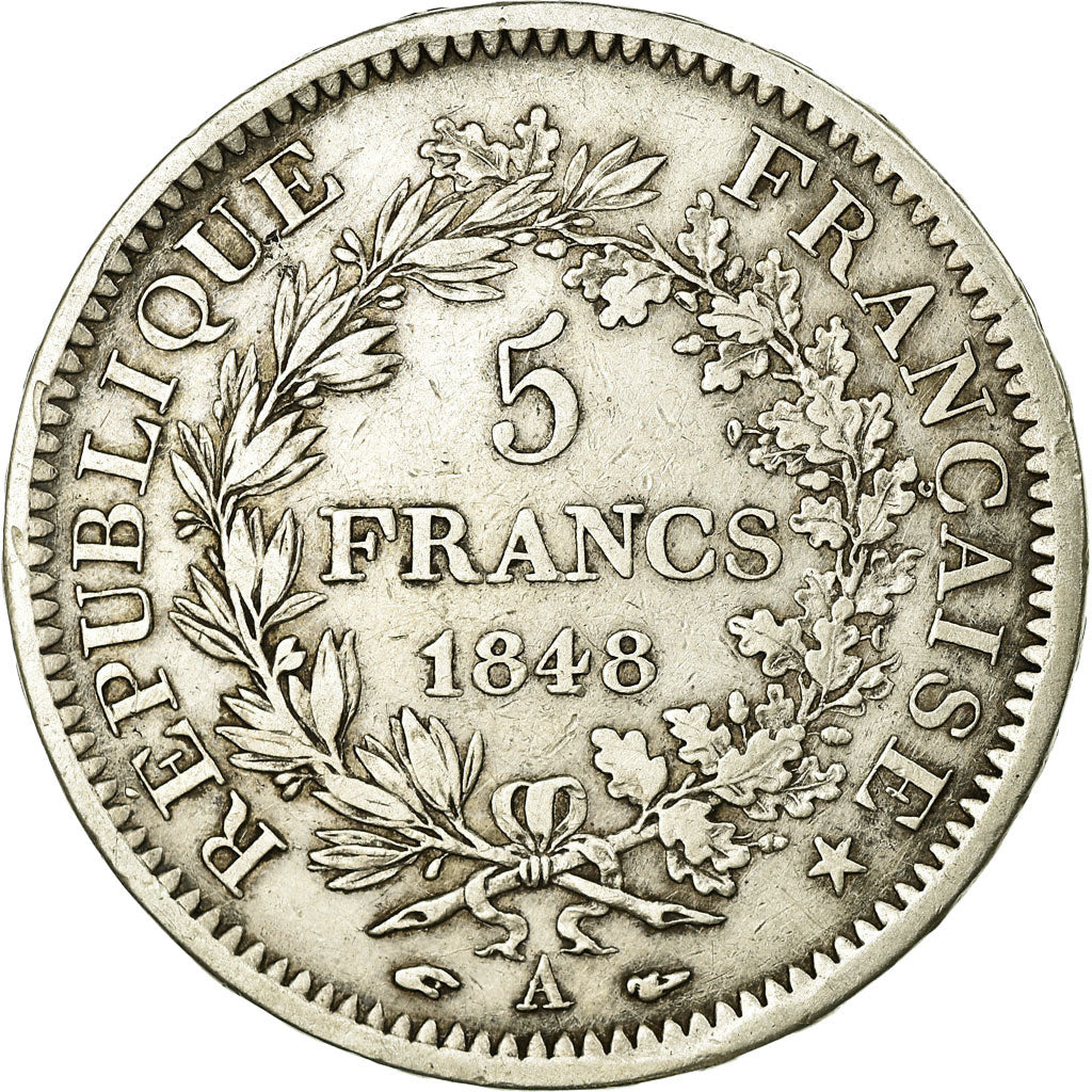 Münze, Frankreich, Hercule, 5 Francs, 1848, Paris, SS, Silber, KM:756.1