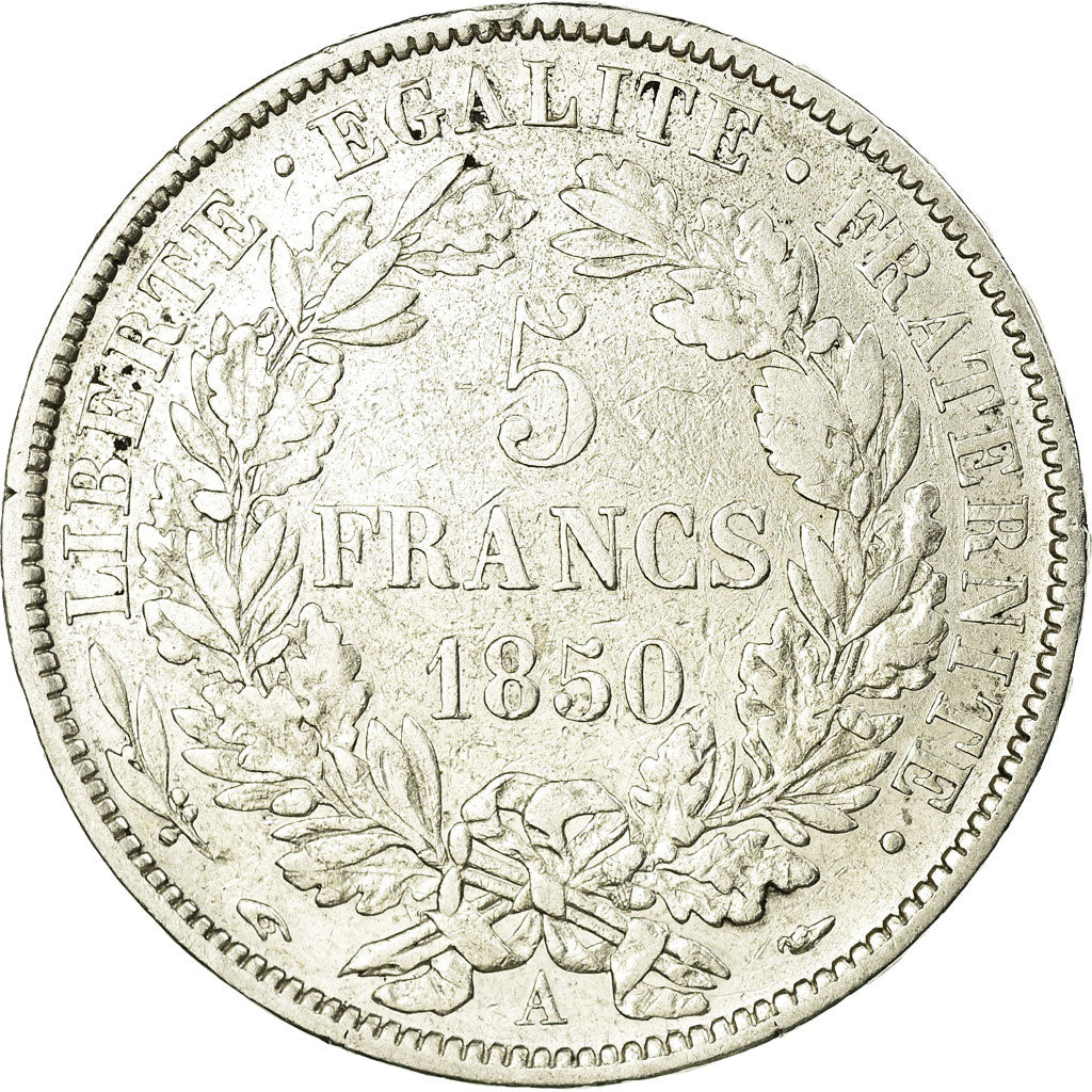 Coin, France, Cérès, 5 Francs, 1850, Paris, VF(30-35), Silver, KM:761.1